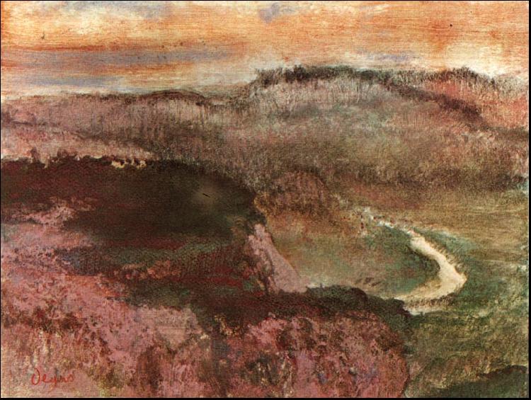 Edgar Degas Landscape with Hills Spain oil painting art